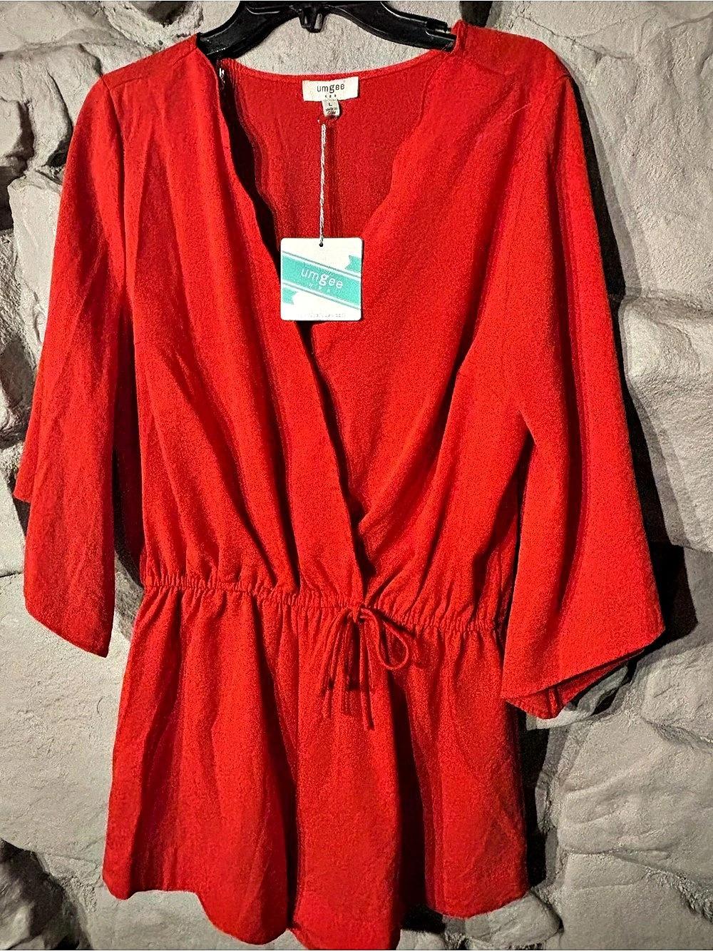 Umgee Red Shorts Romper Size Large NWT